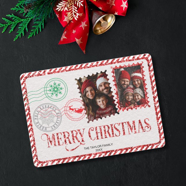 Vintages Rot-Grün-Letter-Foto Frohe Weihnachten (Von Creator hochgeladen)