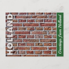 Vintages Rot-Holländisches Brickwork-Zeiger-Foto Postkarte