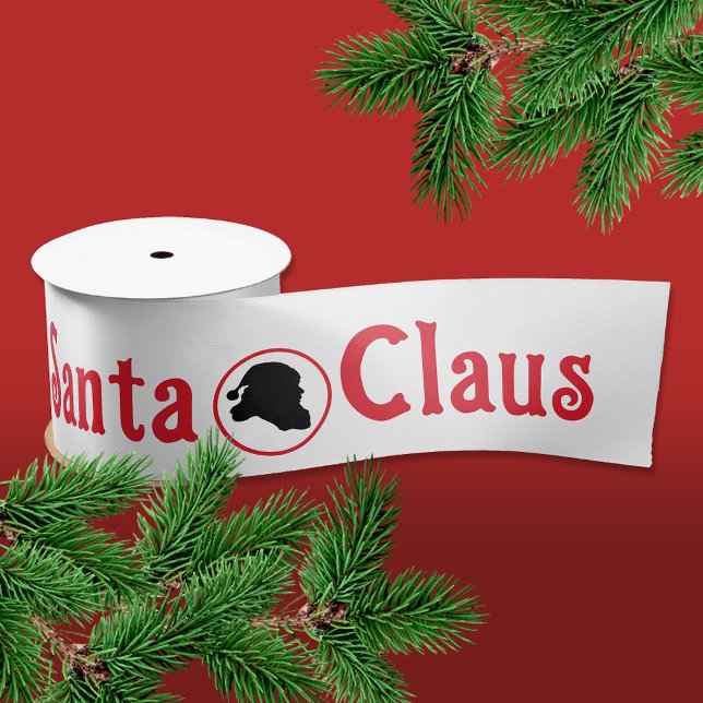 Vintages Rot und Weiß Weihnachtsmann Satinband (Von Creator hochgeladen)
