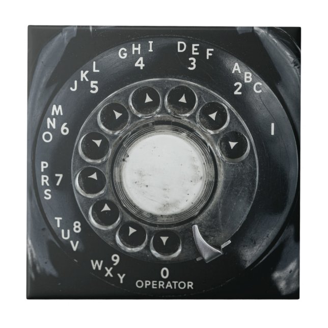 Vintages Rotary Phone Fliese (Vorderseite)