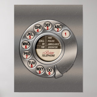 Vintages Rotary Phone Poster