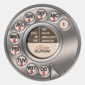 Vintages Rotary Phone Runder Aufkleber