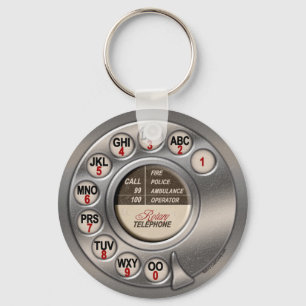 Vintages Rotary Phone Schlüsselanhänger