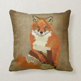 Vintages roter Fox-Kissen Kissen