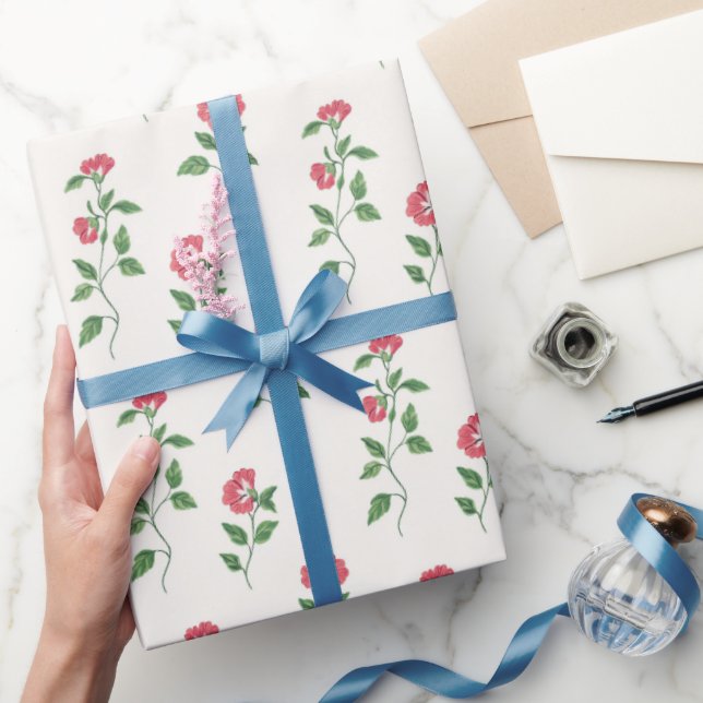 Vintages Rotes Blossom Geschenkpapier (Schenken)