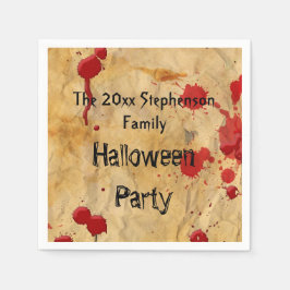Vintages Rotes Blut Spritzer Halloween-Party Serviette