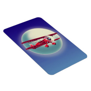 Vintages Rotes Flugzeug Magnet
