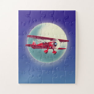 Vintages Rotes Flugzeug Puzzle