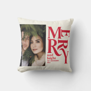 Vintages, rotes Foto Kissen