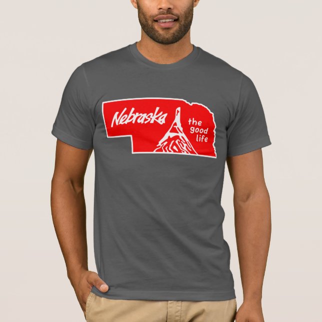 Vintages rotes gutes Lebens-Shirt Nebraska T-Shirt (Vorderseite)