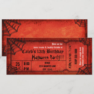 Vintages Rotes Halloween-Party Einladung