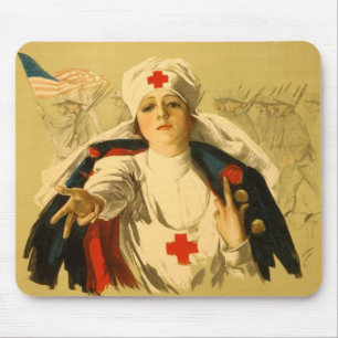 Vintages Rotes Kreuz - Krankenwagen - Mousepad