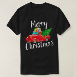 Vintages rotes LKW-Weihnachten T-Shirt