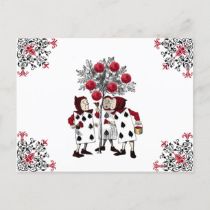 Vintages Rotes Malen der Rose Postkarte