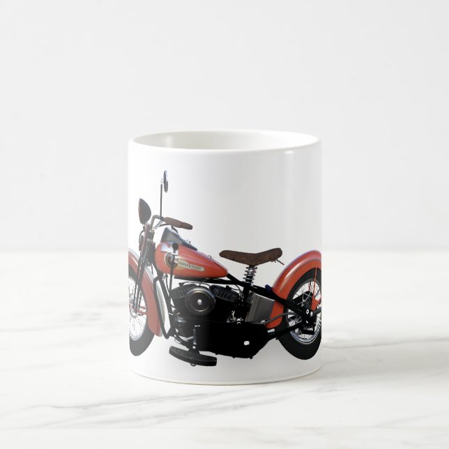 Vintages Rotes Motorrad Kaffeetasse (Mittel)