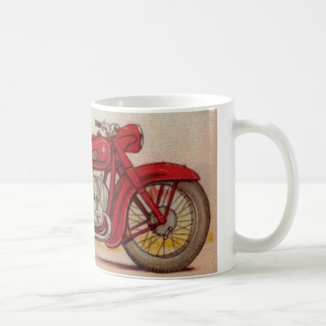 Vintages rotes Motorrad Tasse (Rechts)