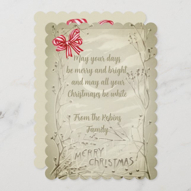 Vintages Rotes Ribbon, alter Stil Weihnachten (Vorne/Hinten)