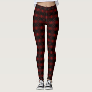 Vintages, rotes Velvet-Wallpaper - Abstraktes Desi Leggings