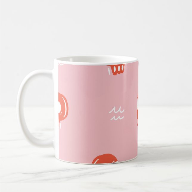 Vintages Rotschädelkopfmuster Kaffeetasse (Links)