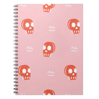Vintages Rotschädelkopfmuster Notizblock