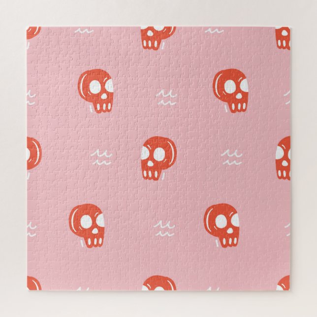 Vintages Rotschädelkopfmuster Puzzle (Vertikal)