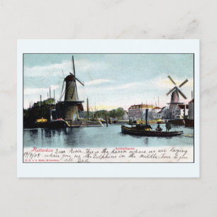 Vintages Rotterdam Niederlande Alter Hafen Postkarte