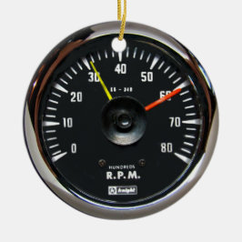 Vintages Round Analog Auto Tachometer Ornament