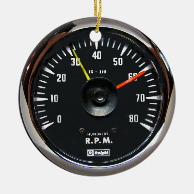 Vintages Round Analog Auto Tachometer Ornament (Vorne)
