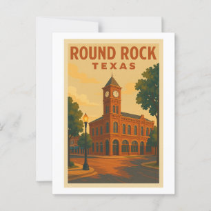 Vintages Round Rock Texas Reiseplakat Postkarte