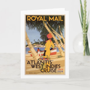 Vintages Royal Main Atlantis West Indies Schifffah Karte