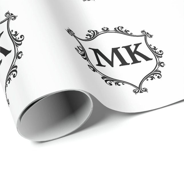 Vintages Royal Schild personalisierter Name Monogr Geschenkpapier (Rolleneckpunkt)