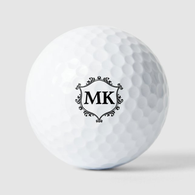 Vintages Royal Schild personalisierter Name Monogr Golfball (Vorderseite)