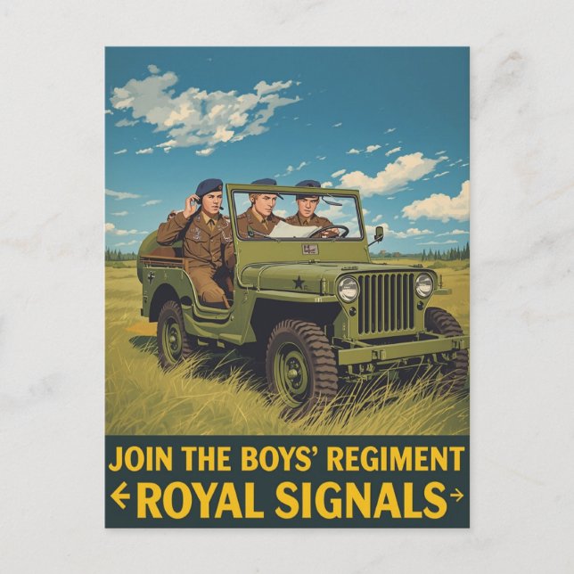Vintages Royal Signals Rekrutierung Plakat Postkarte (Vorderseite)