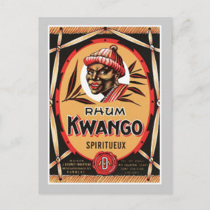 Vintages Rum Liquor-Etikett Postkarte