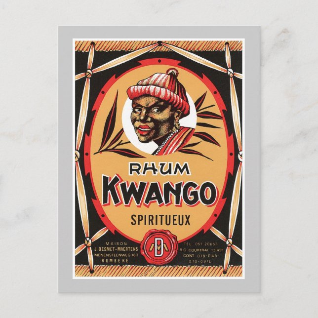 Vintages Rum Liquor-Etikett Postkarte (Vorderseite)