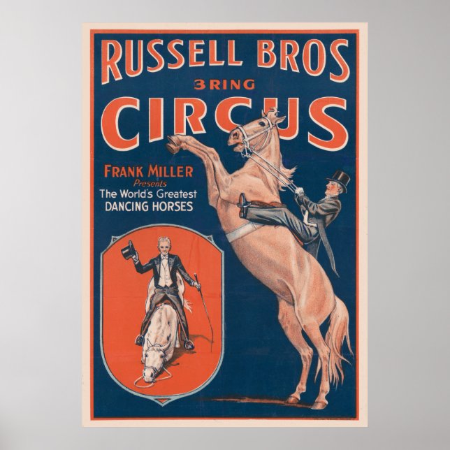 Vintages Russell Brothers Circus Poster. Poster (Vorne)