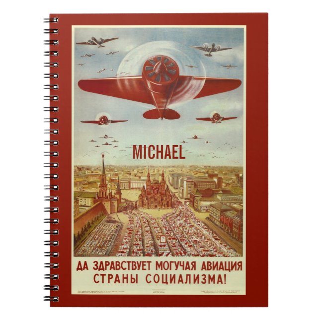 Vintages russisches Luftfahrt-Namenotizbuch Notizblock (Vorderseite)