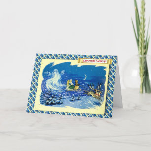 Vintages russisches Weihnachten, Phantomsankt Feiertagskarte