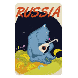 Vintages Russland Reiseplakat für Bären Magnet