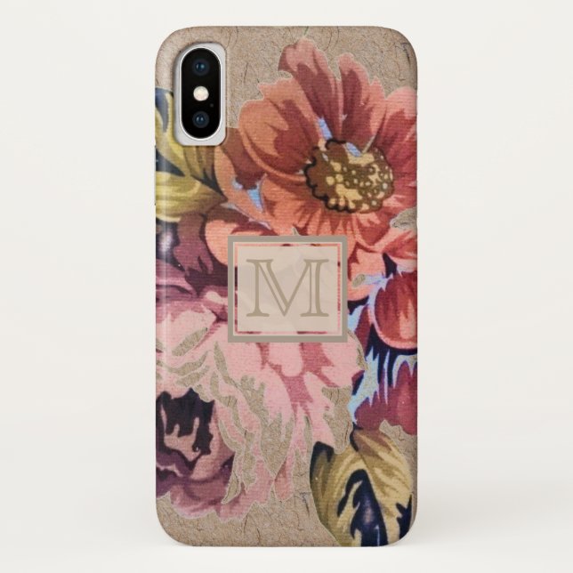 Vintages rustikales Blumen Case-Mate iPhone Hülle (Rückseite)