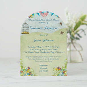 Vintages rustikales Brautparty Birdcage Jagd Einladung