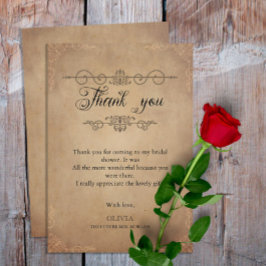 Vintages rustikales Brautparty Dankeskarte