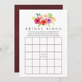 Vintages Rustikales Charm Floral Brautparty Bingo Einladung