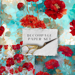 Vintages rustikales Dekoupage-Set Geschenkpapier Set