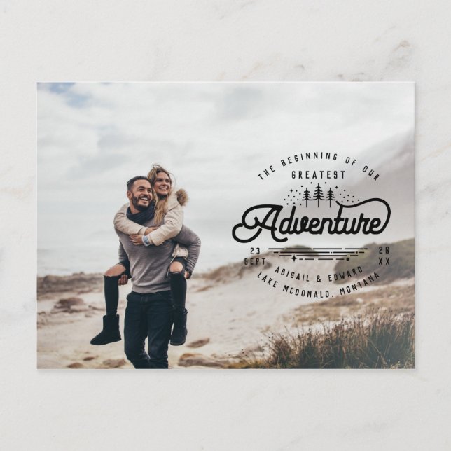 Vintages rustikales Foto Ankündigungspostkarte (Vorderseite)