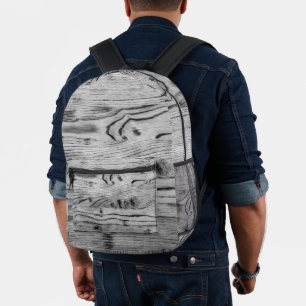 Vintages rustikales graues Brennoholz Carpenter Bedruckter Rucksack
