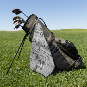 Vintages rustikales, graues, schwarzes Brennholz M Golfhandtuch