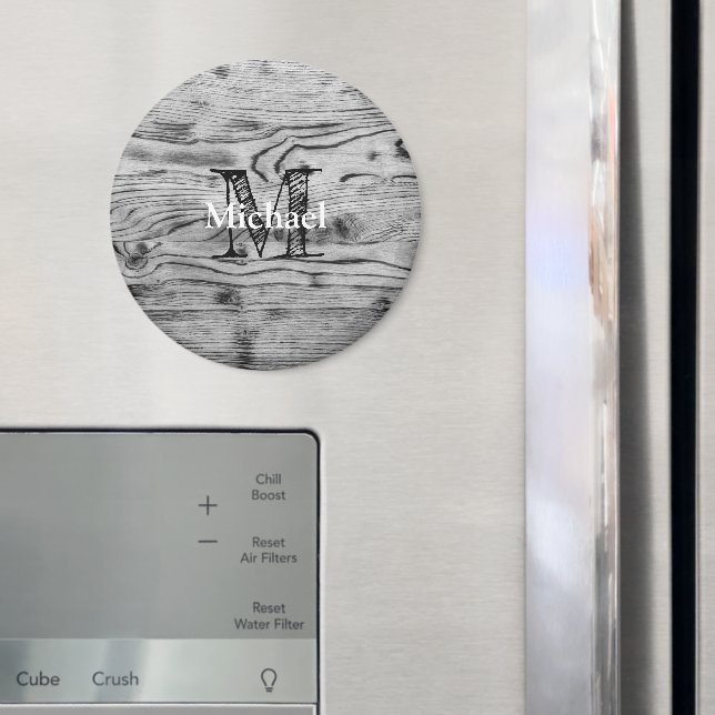 Vintages rustikales, graues, schwarzes Brennholz M Magnet (In Situ (Kühlschrank))