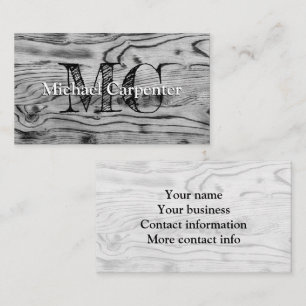 Vintages rustikales, graues, schwarzes Brennholz M Visitenkarte