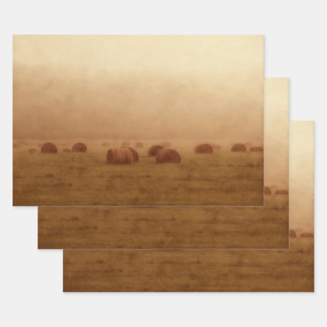 Vintages rustikales Landhaus Hay Bales Geschenkpapier Set (Set)